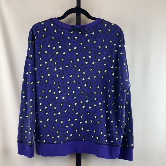 Kate Spade CYBER Cheetah Tokyo Sweatshirt 100% Cotton Purple Size XS Preppy - Picture 3 of 9